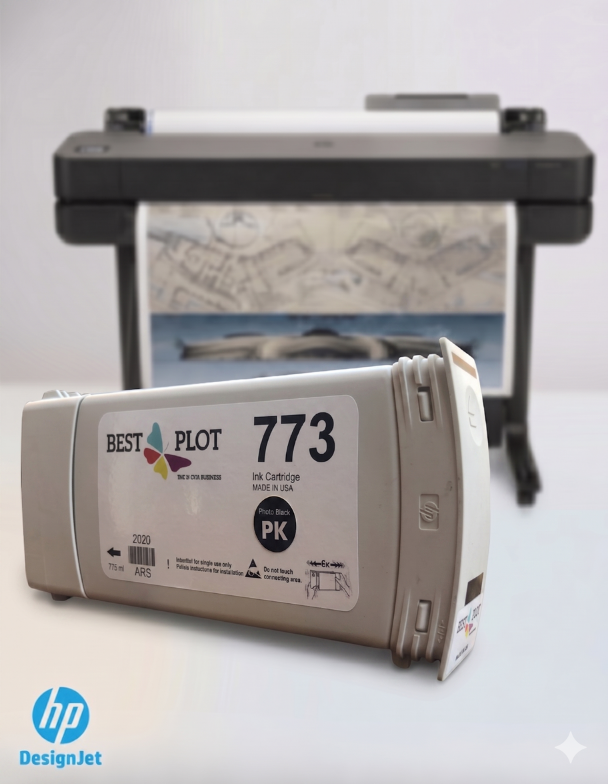 Best Plot HP DesignJet Z6800-Z6600-Z6200 Plotter Uyumlu Muadil Mürekkep 775ml Foto Siyah PK